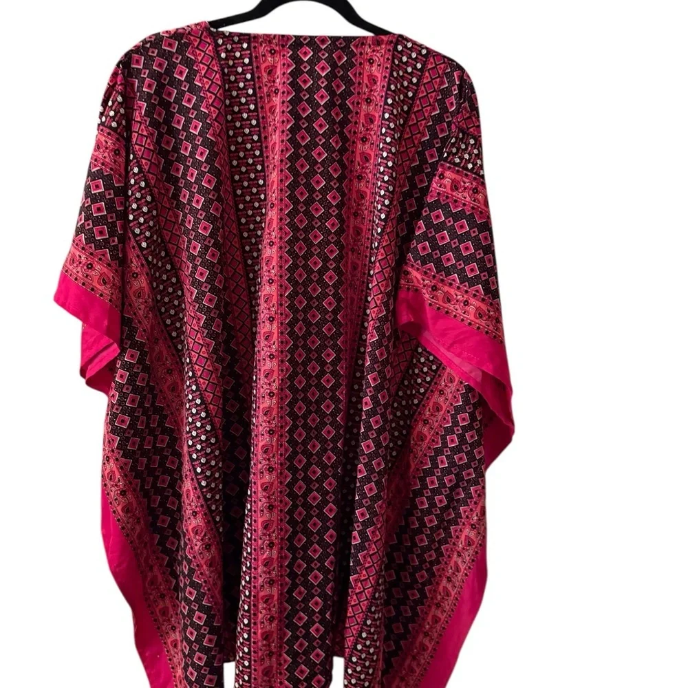 Elegant Pink and Black Swim Cover-Up